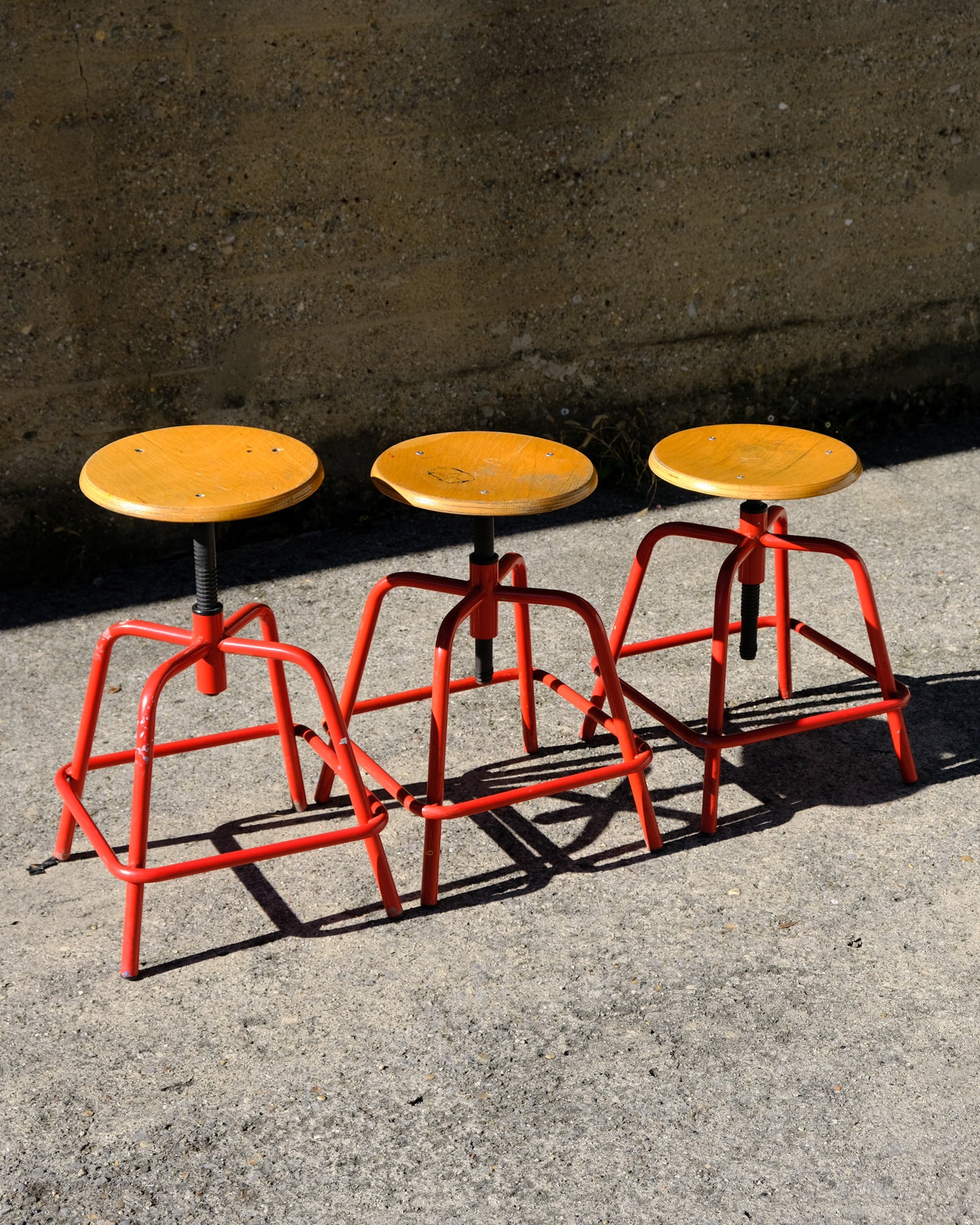 Sgabelli vintage in metallo e legno