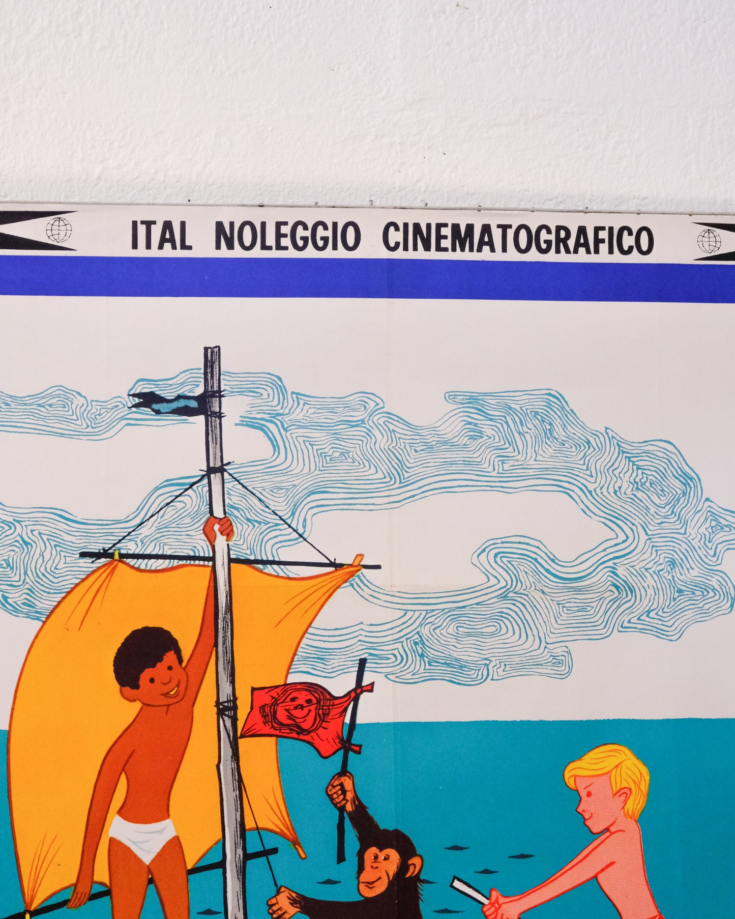 Manifesto cinema "In tre verso l'avventura". 1973