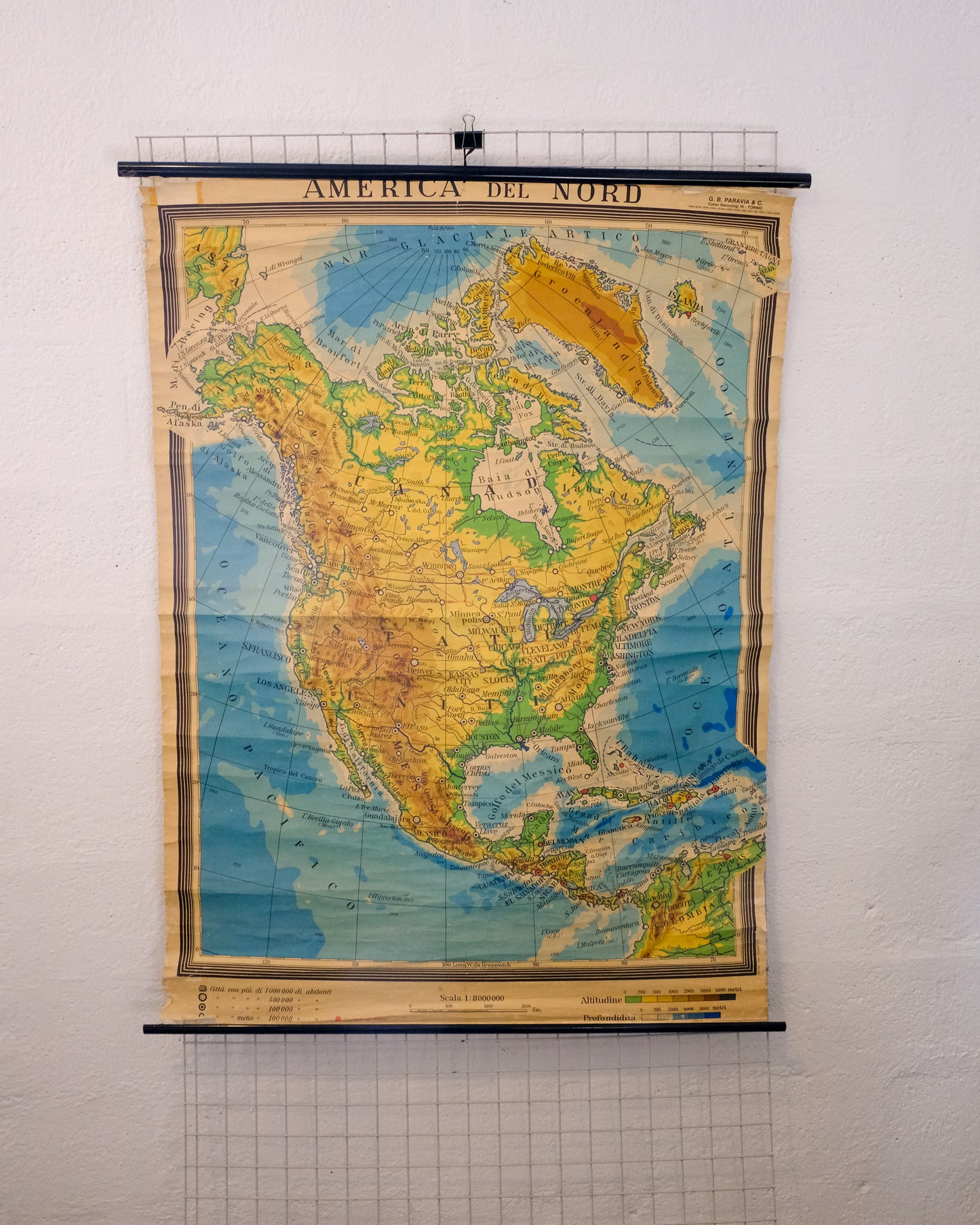 Carta geografica didattica America del Nord