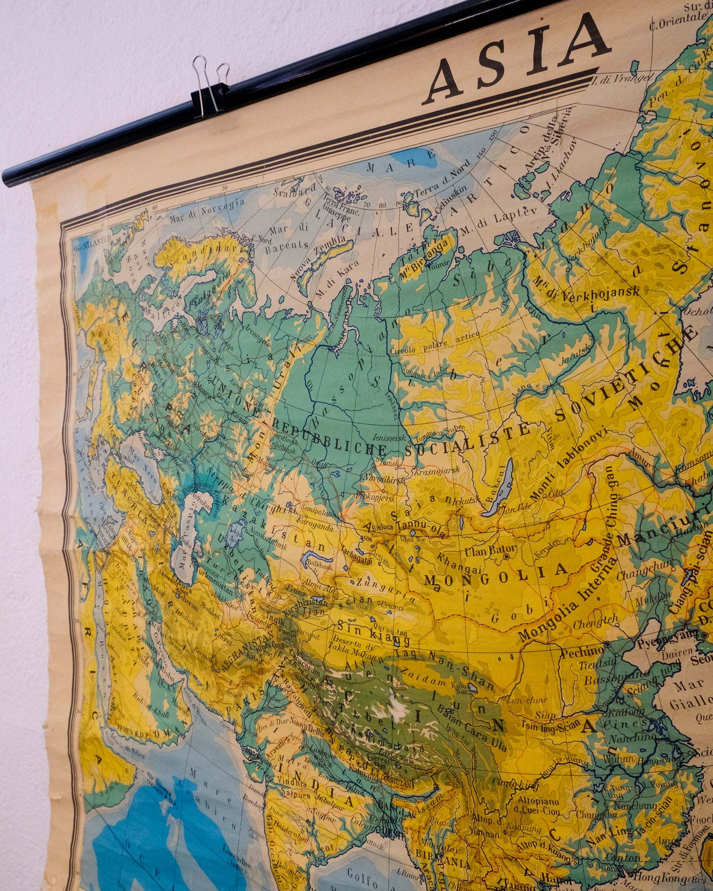 Carta geografica didattica Asia