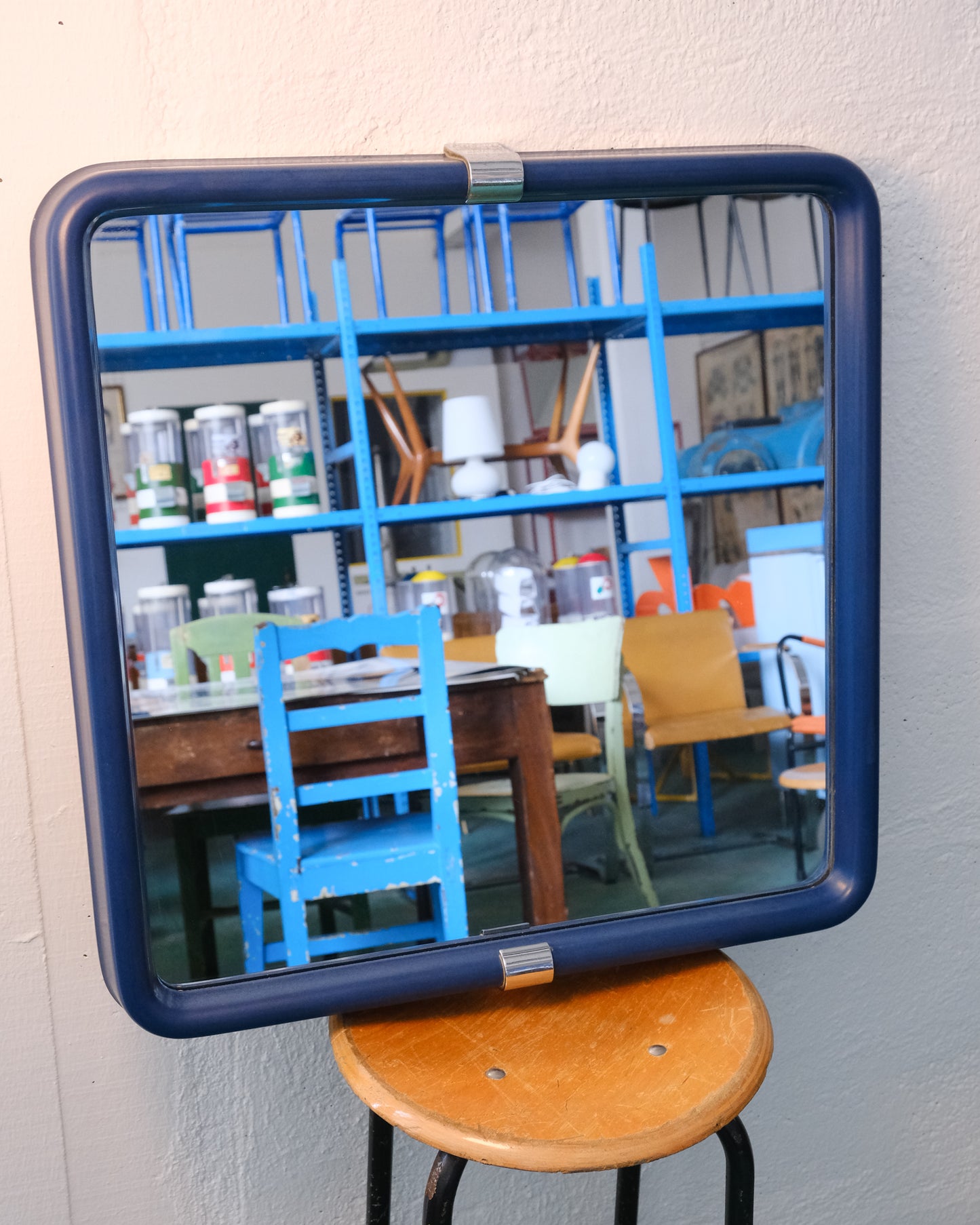 Specchio vintage blu