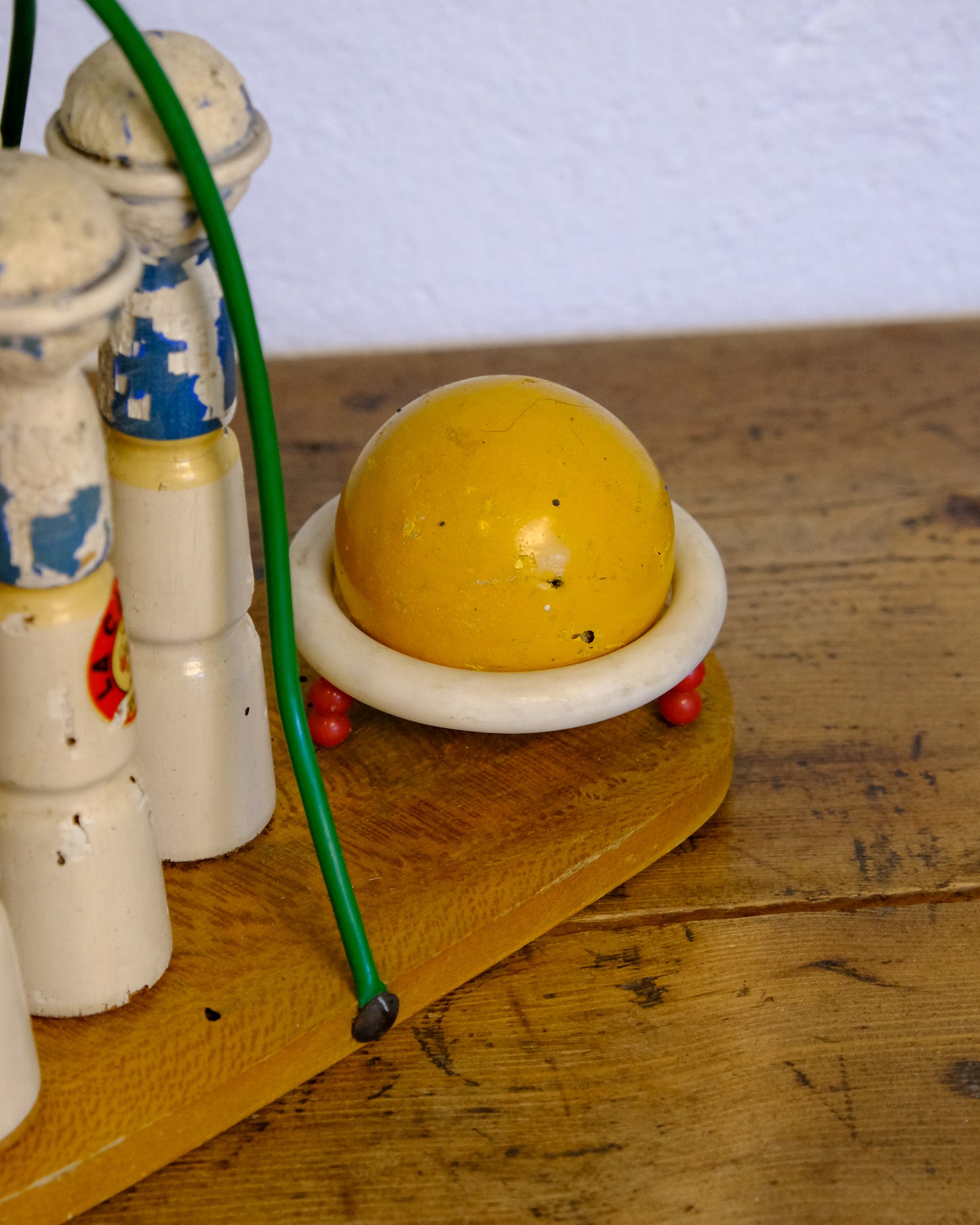 Set di birilli vintage in legno con bocce